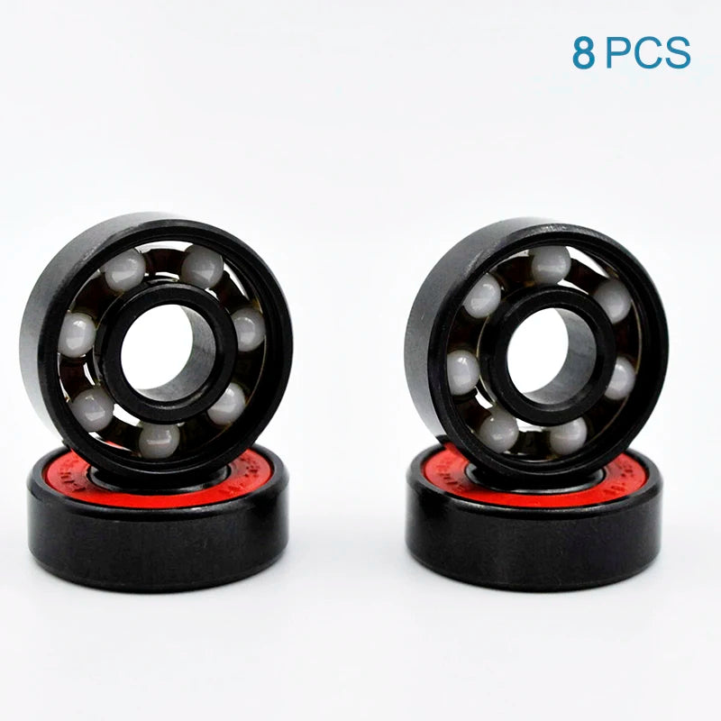 8Pcs 608 2RS Hybrid Ceramic Ball Bearing 8*22*7Mm ABEC-11 High Speed Roller Skate Skateboard Wheel Miniature Longboard Bearings