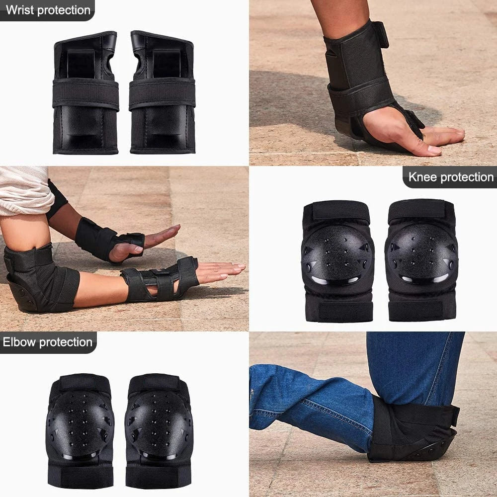 Knee Pads Elbow Pads Wrist Guards 3In1 Skateboard Protective Gear Set for Skateboarding Cycling Skating Scooter Bike Kids/Adults